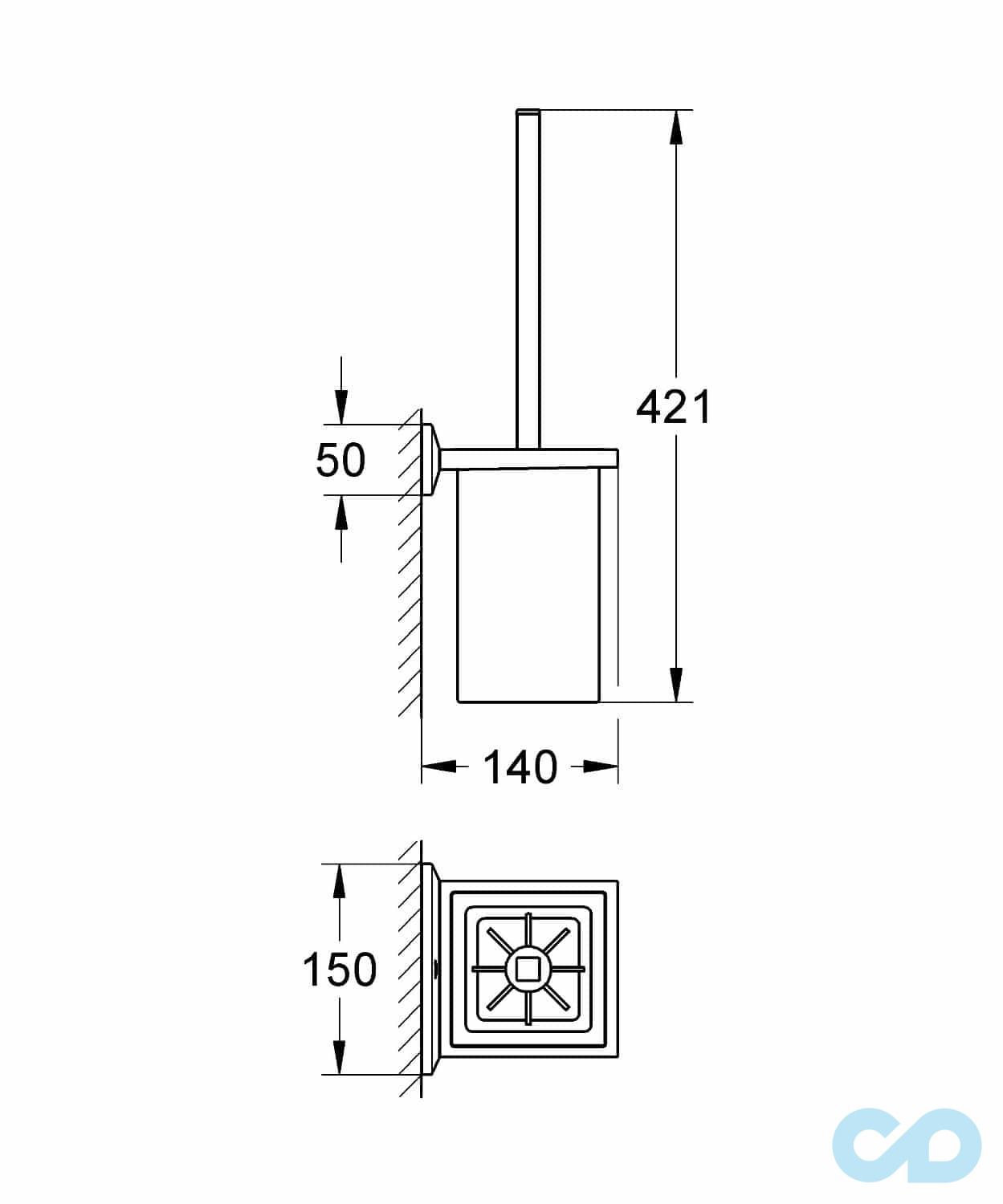 креслення Йоршик для унітазу Grohe Allure Brilliant 40500000