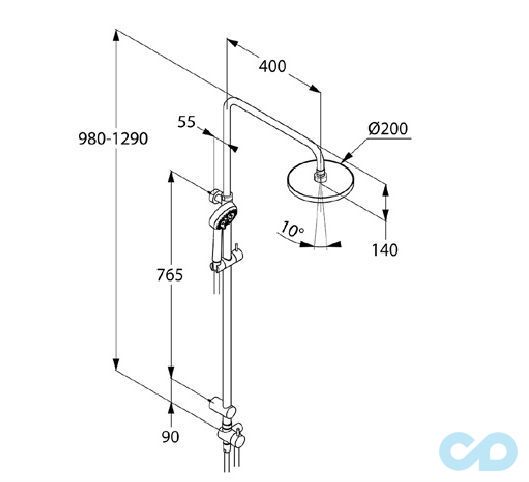 креслення Душова система Kludi Logo 6809105-00