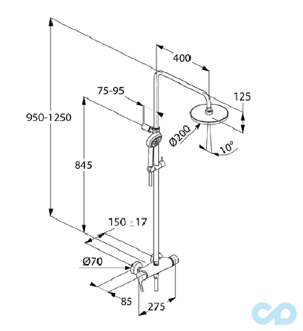 креслення Душова система Kludi Logo 6808505-00