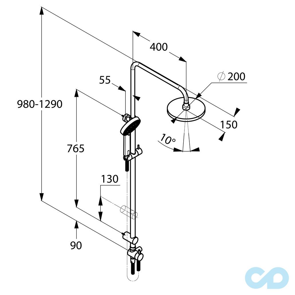 креслення Душова система Kludi A-QA 6609105-00