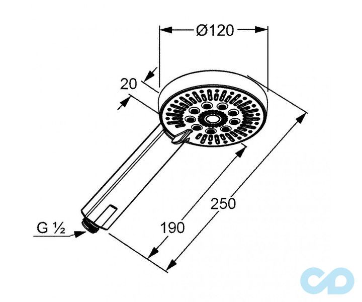 креслення Душова лійка Kludi A-QA 6570005-00