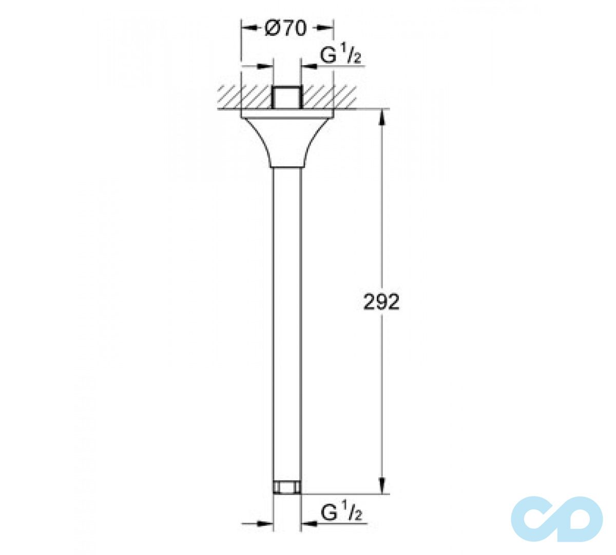 креслення Тримач верхнього душа Grohe Grandera 27982000