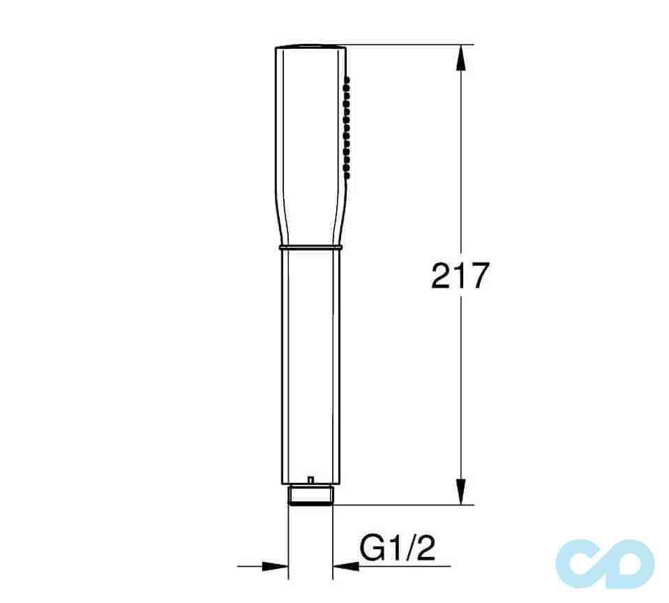 креслення Ручний душ Grohe Grandera Stick 26037000