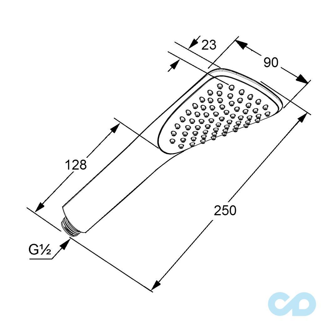 креслення Ручна душова лійка Kludi Fizz 6760005-00