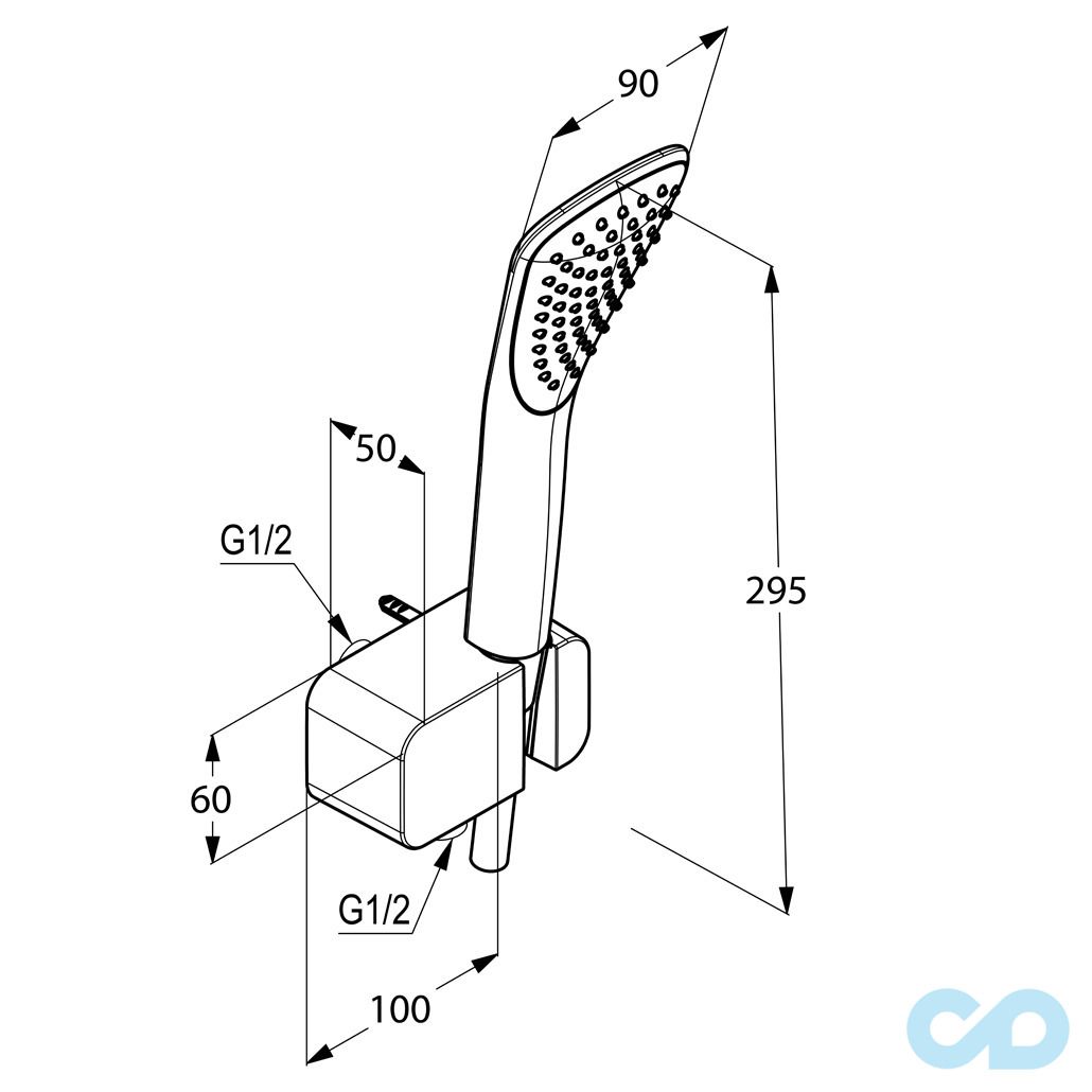 креслення Душовий гарнітур для ванни Kludi Fizz 6767005-00