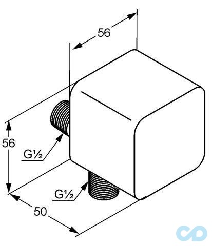 чертеж Соединение для шланга Kludi A-QA 6554305-00