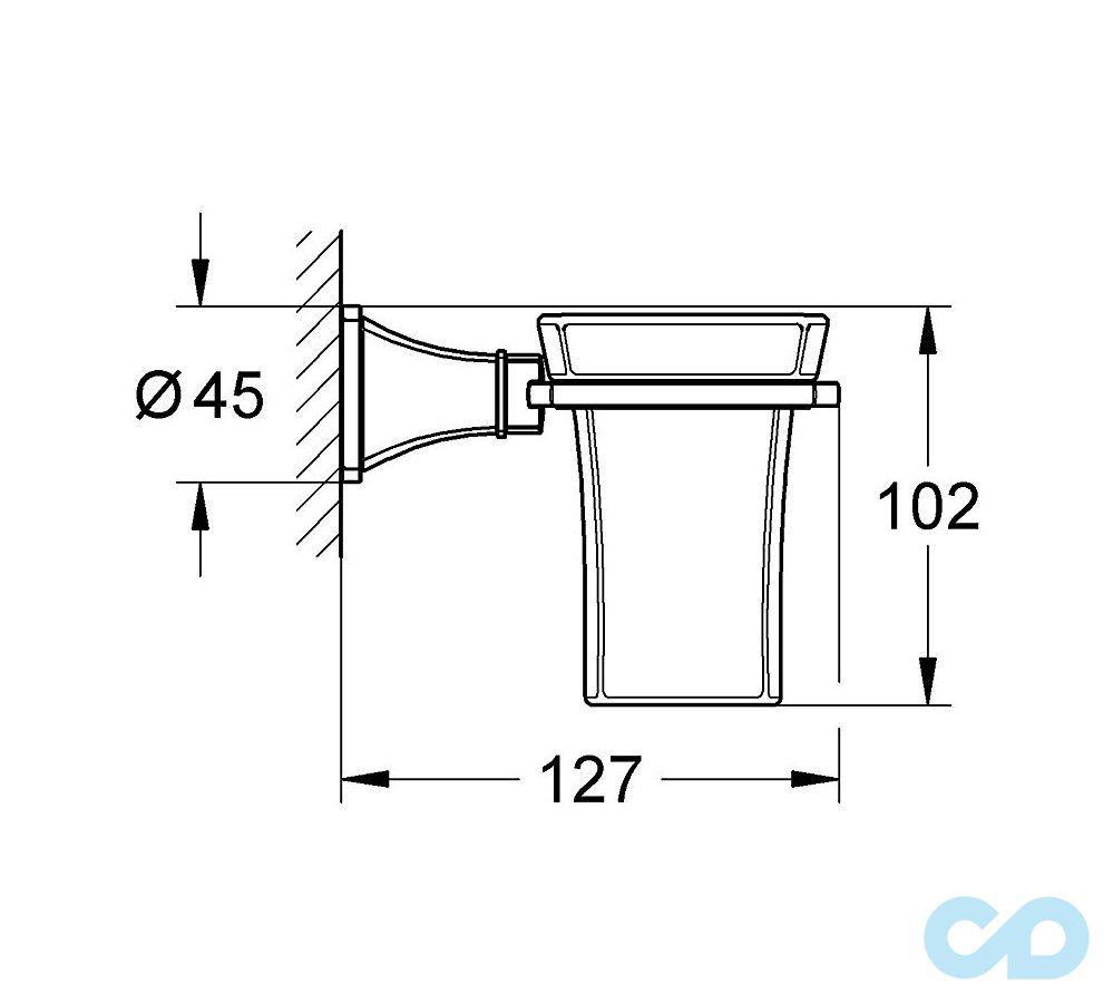 креслення Стакан для зубних щіток Grohe Grandera 40626IG0