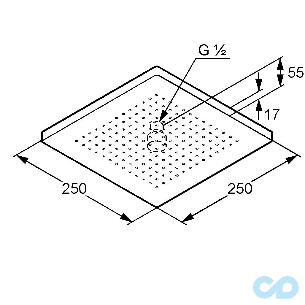 креслення Верхній душ Kludi A-QA 6654105-00