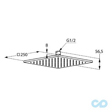 креслення Верхній душ Kludi A-QA 6442505-00