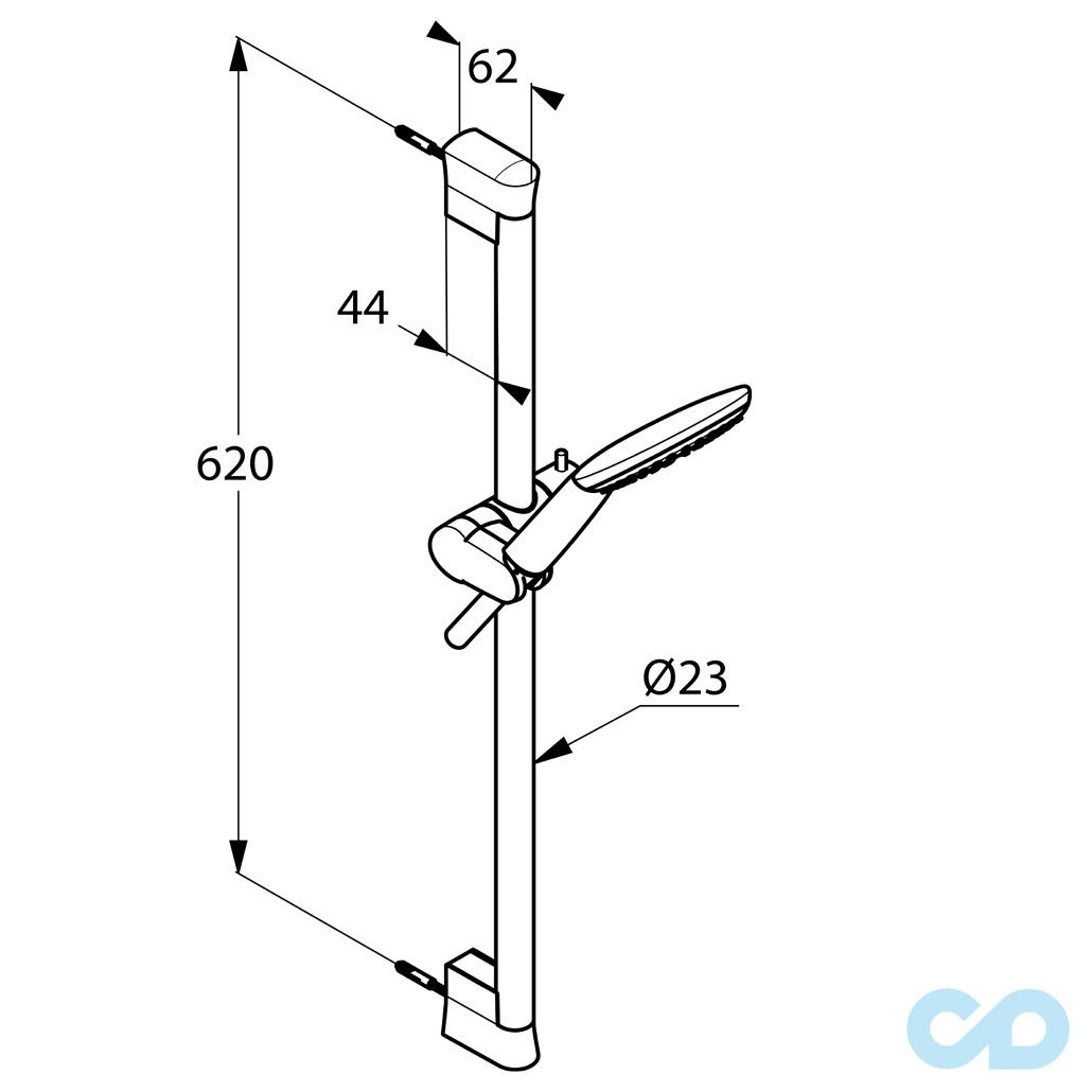 чертеж Душевой гарнитур Kludi Freshline 6783005-00