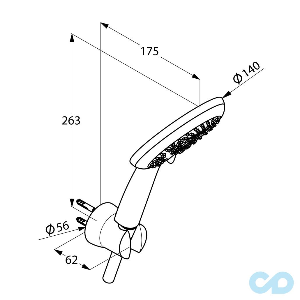 креслення Душовий гарнітур для ванни Kludi Freshline 6795005-00