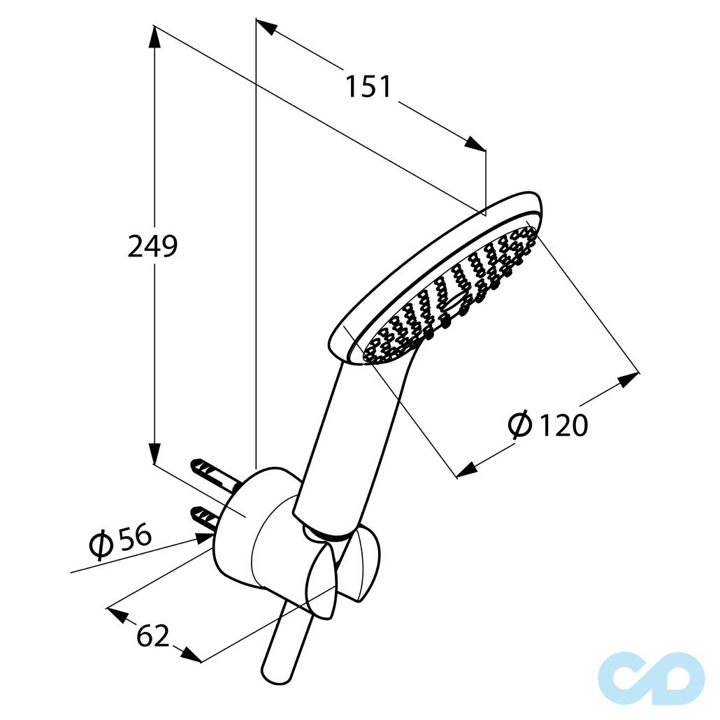 креслення Душовий гарнітур для ванни Kludi Freshline 6785005-00