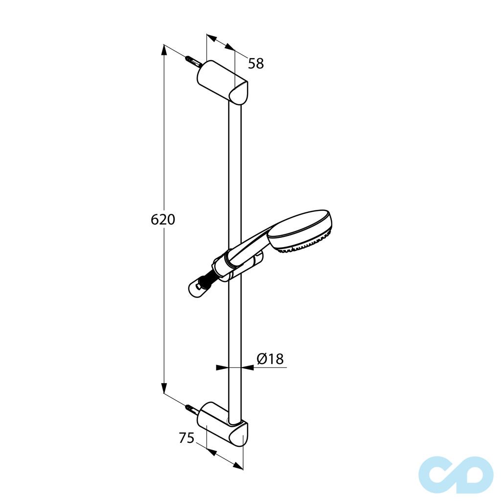 креслення Душовий гарнітур Kludi Logo 6836005-00