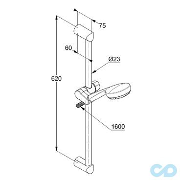 креслення Душовий гарнітур Kludi Logo 6836305-00