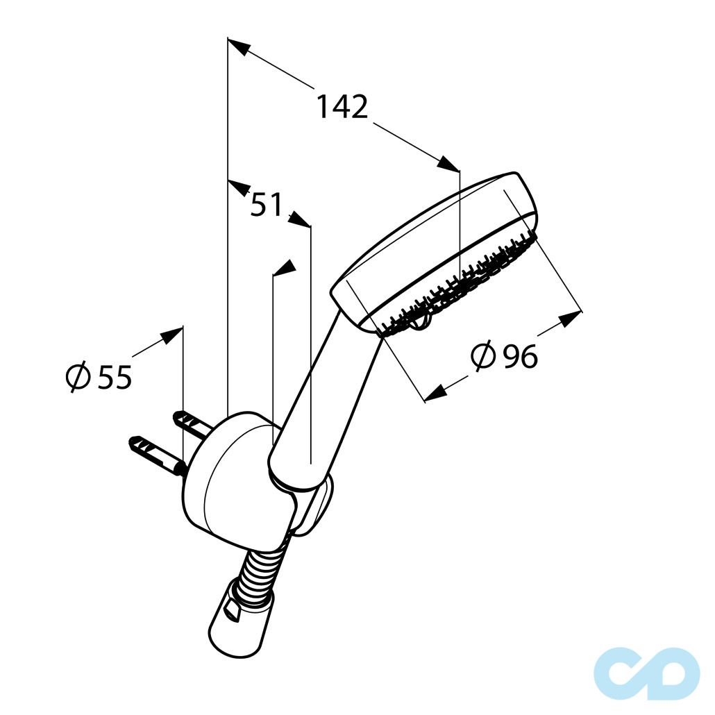 креслення Душовий гарнітур для ванни Kludi Logo 6803005-00