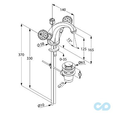розмір змішувач для раковини kludi adlon 5101005g5