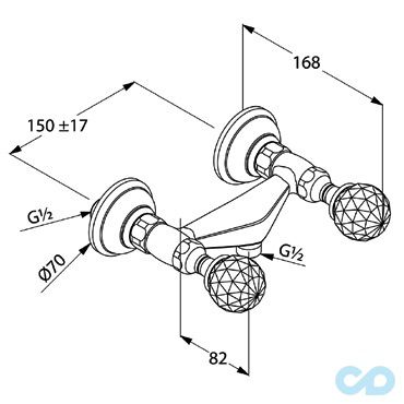 розмір змішувач для душа kludi adlon 5161005g5