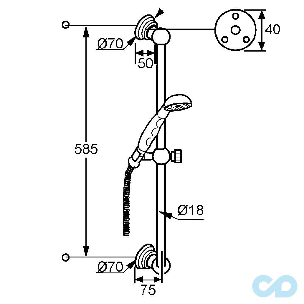 креслення Душовий гарнітур Kludi Adlon 2710345
