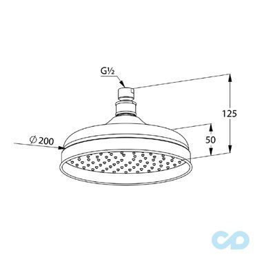 креслення Верхній душ Kludi Adlon 2751005