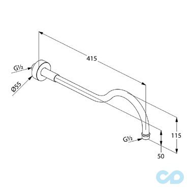 креслення Душовий кронштейн Kludi Adlon 2751445