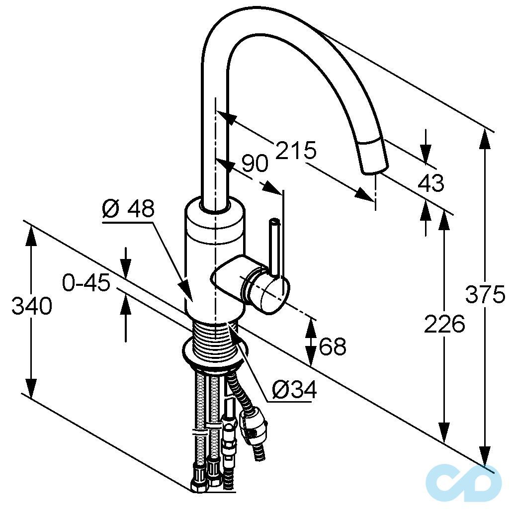 розмір змішувач для кухні kludi bozz 428510576