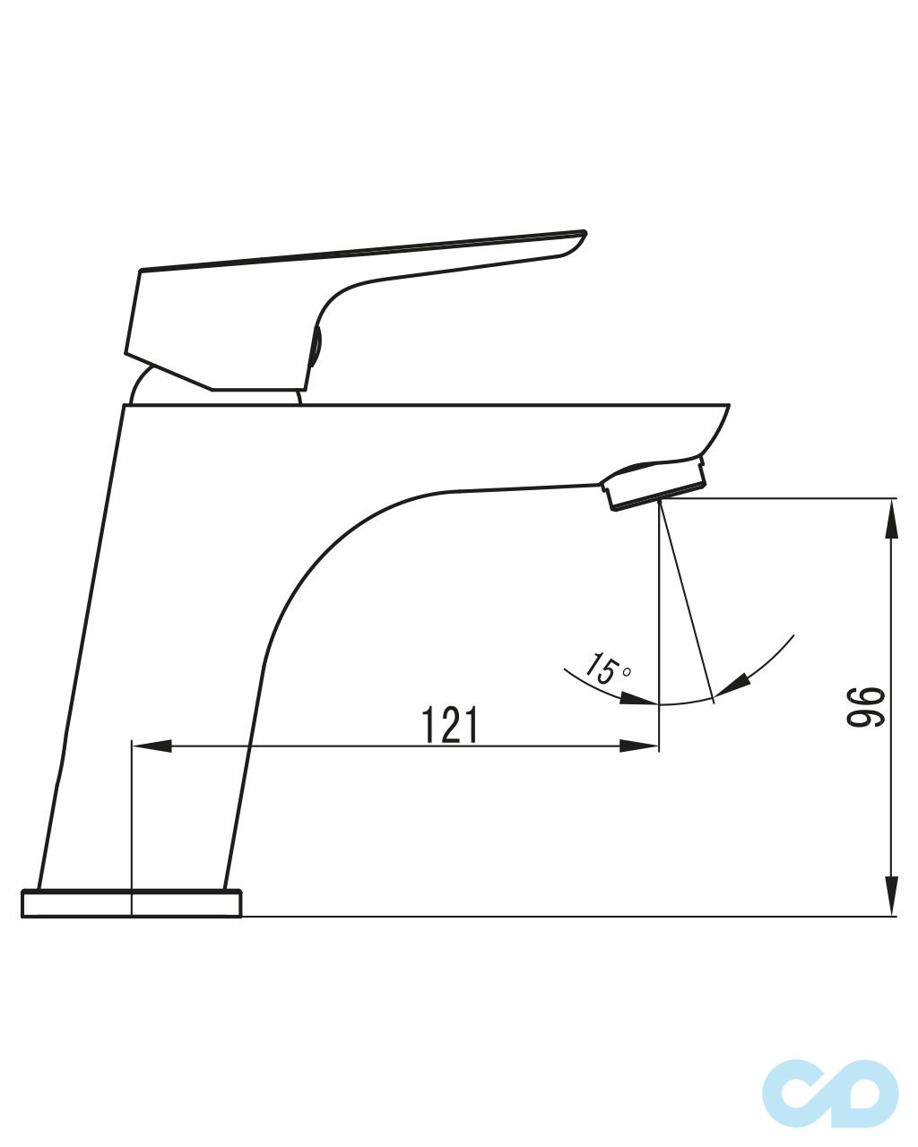чертеж Смеситель для раковины Imprese Kucera 05105