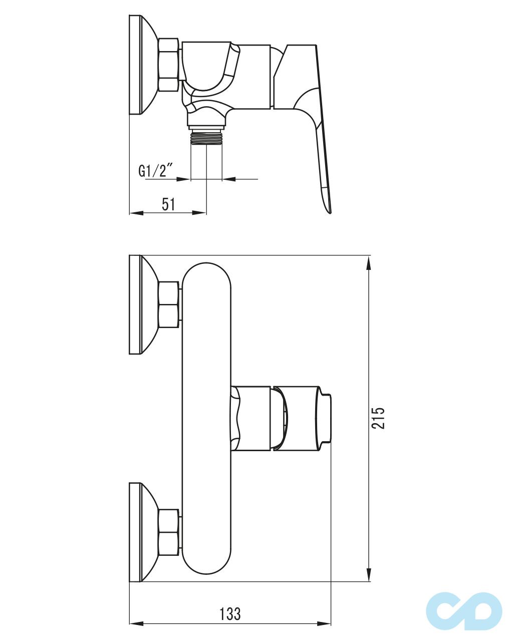 розмір змішувач для душа imprese kucera 15105