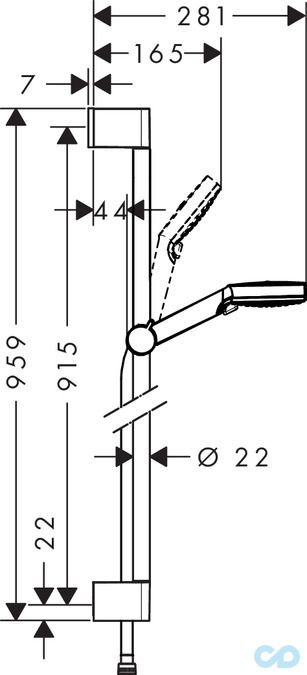 креслення Душовий набір Hansgrohe Crometta 26538400