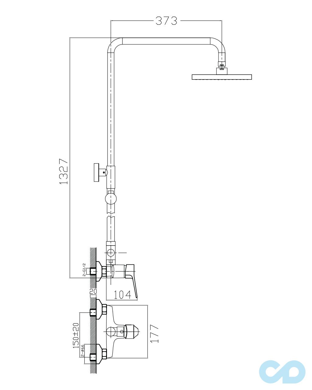 креслення Душова система Imprese Witow T-15080