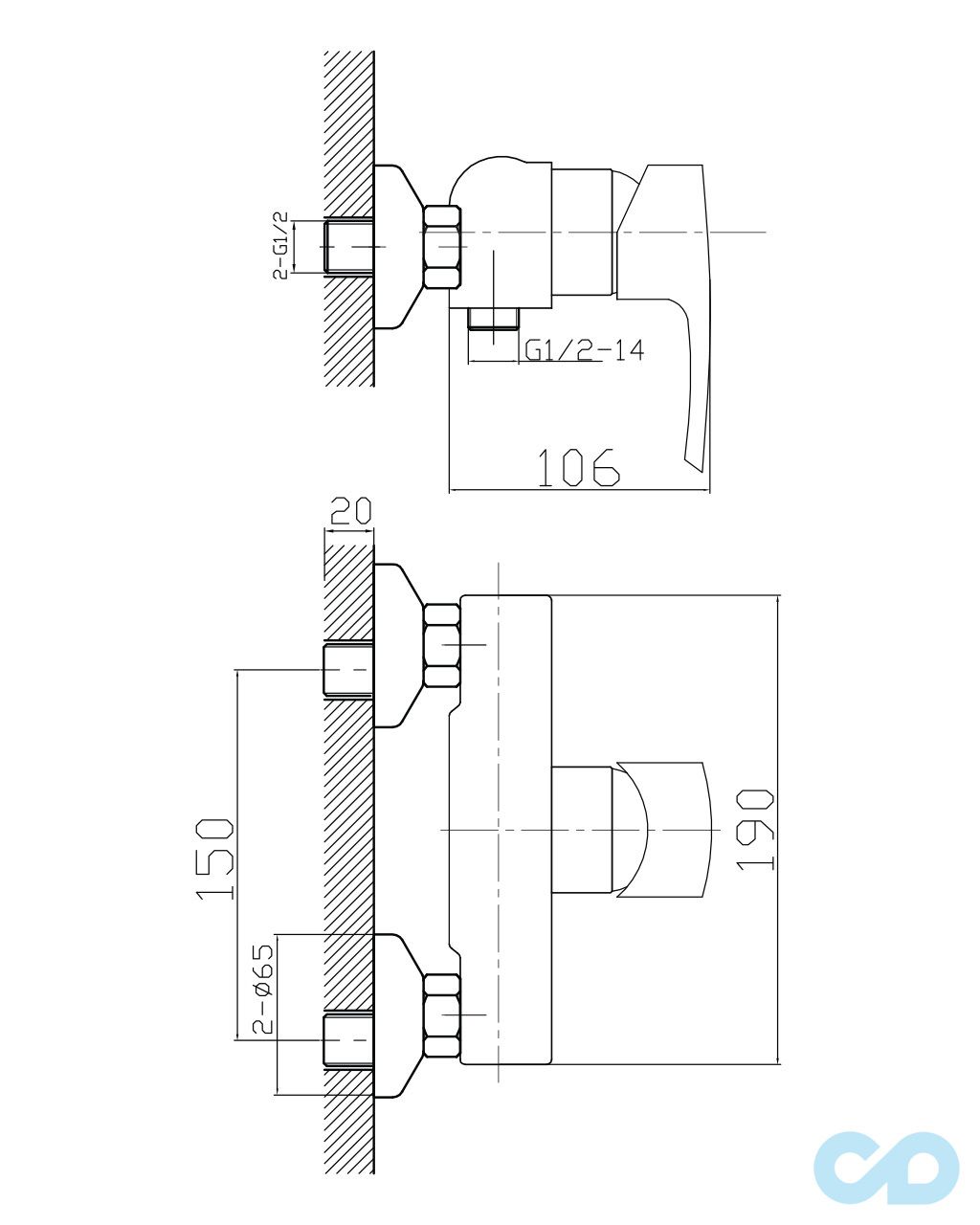 розмір змішувач для душа imprese horak 15170