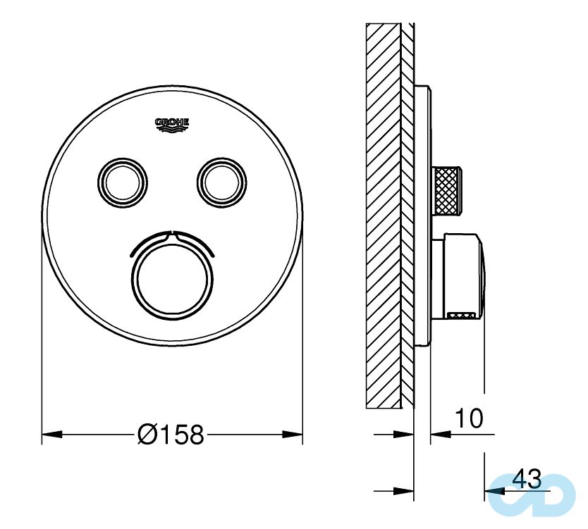 креслення Змішувач Grohe SmartControl 29145000