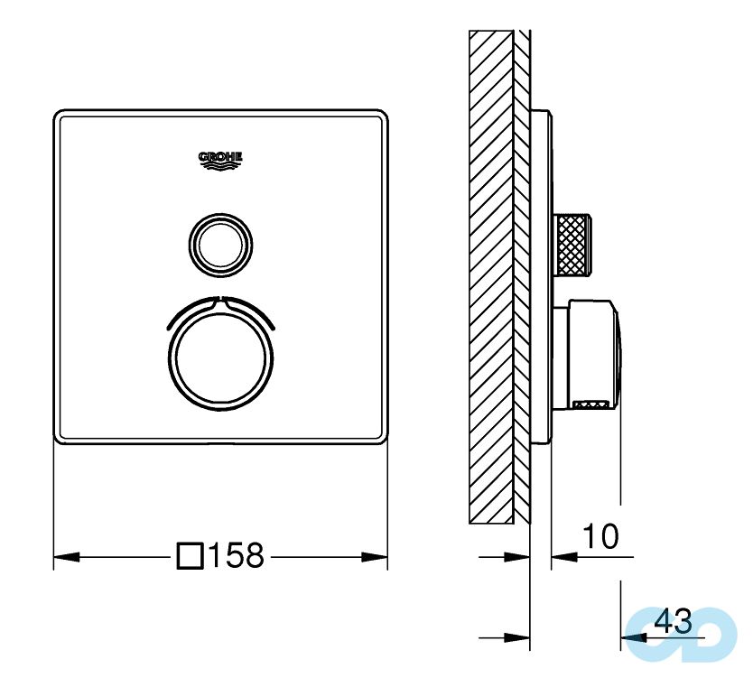 креслення Змішувач Grohe SmartControl 29147000