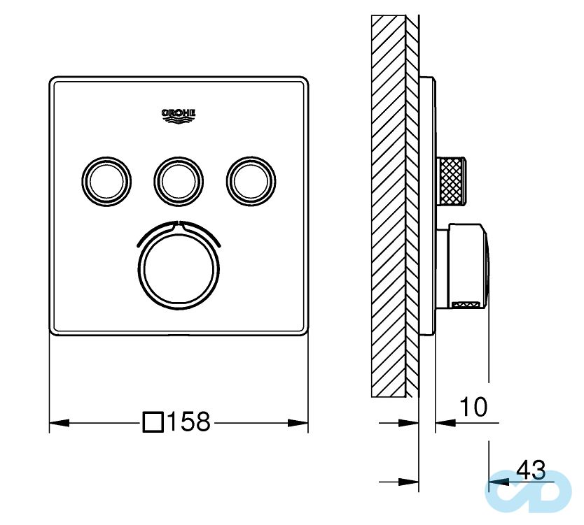 креслення Змішувач Grohe SmartControl 29149000