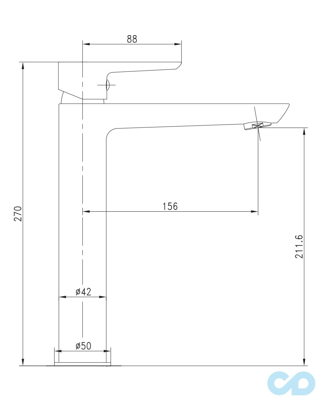 креслення Змішувач для раковини Imprese Breclav 05245