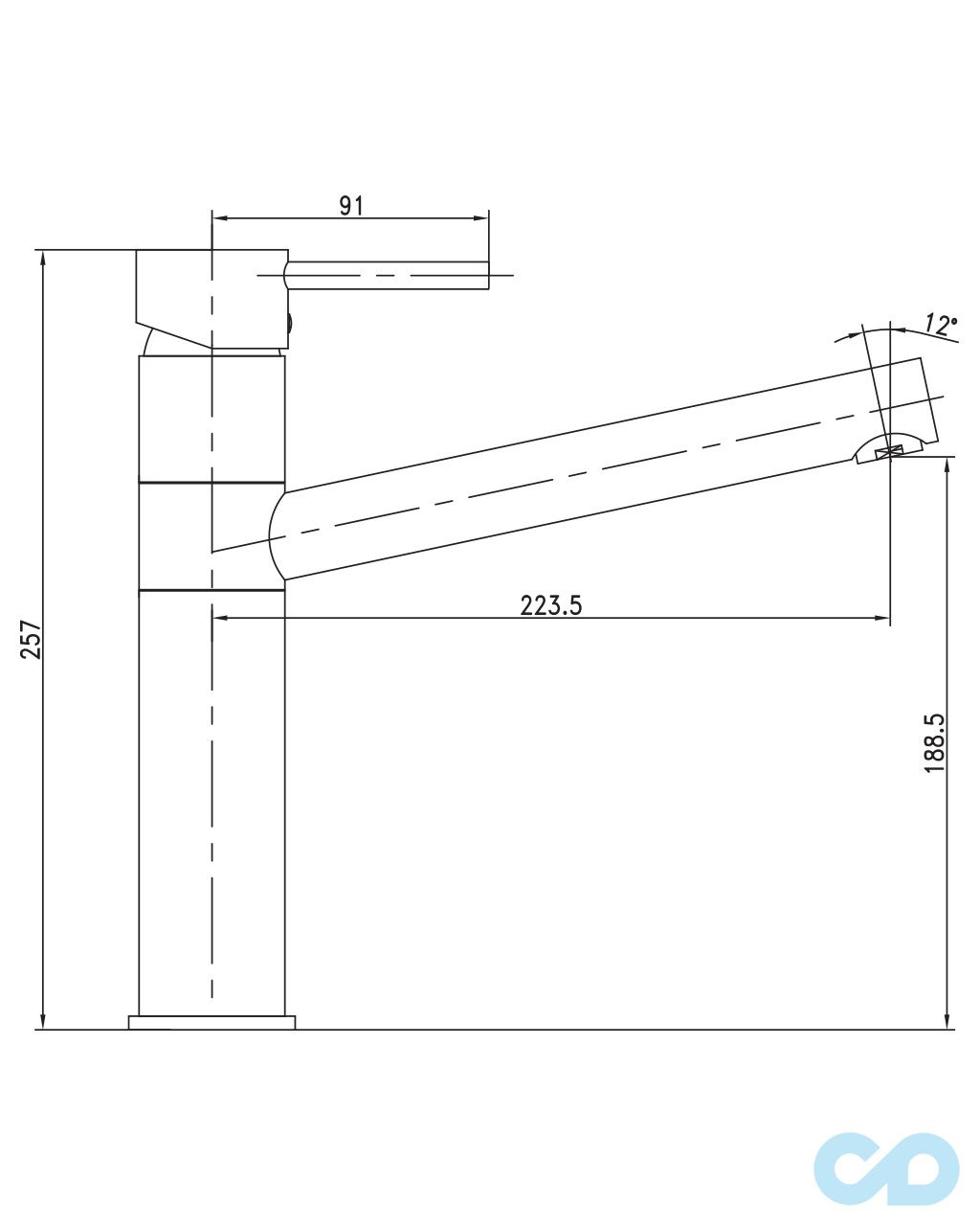 креслення Змішувач для кухні Imprese Lotta 55402-SS