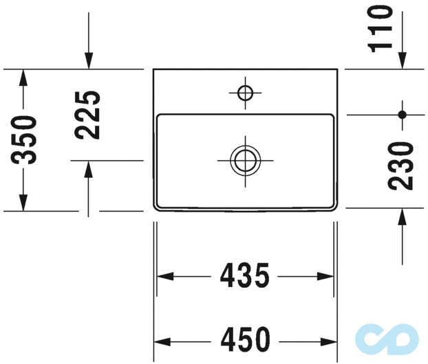 раковина duravit durasquare 0732450071 розмір