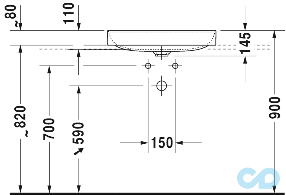 розміри раковина duravit durasquare 2354600041