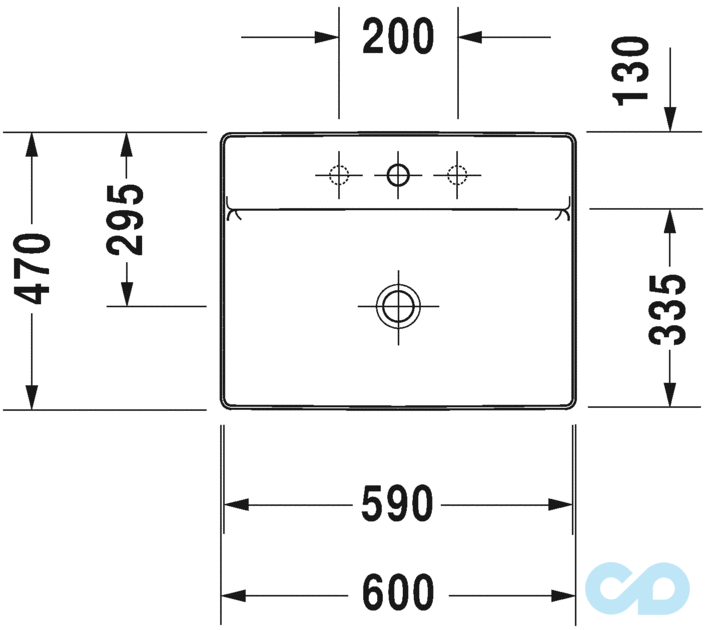 раковина duravit durasquare 2354600041 розмір