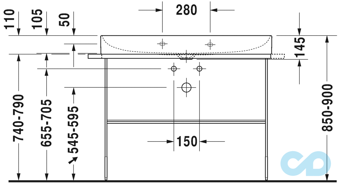 раковина duravit durasquare 2353100041 розмір