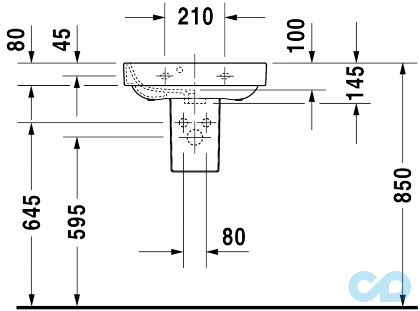 раковина duravit happy d.2 0709500000 розміри
