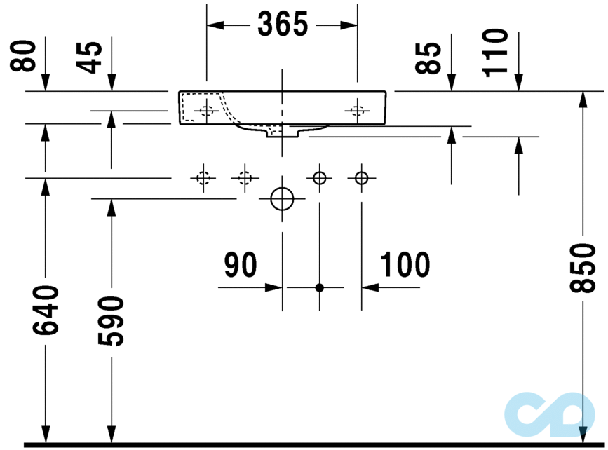 раковина duravit happy d.2 0711500009 розміри