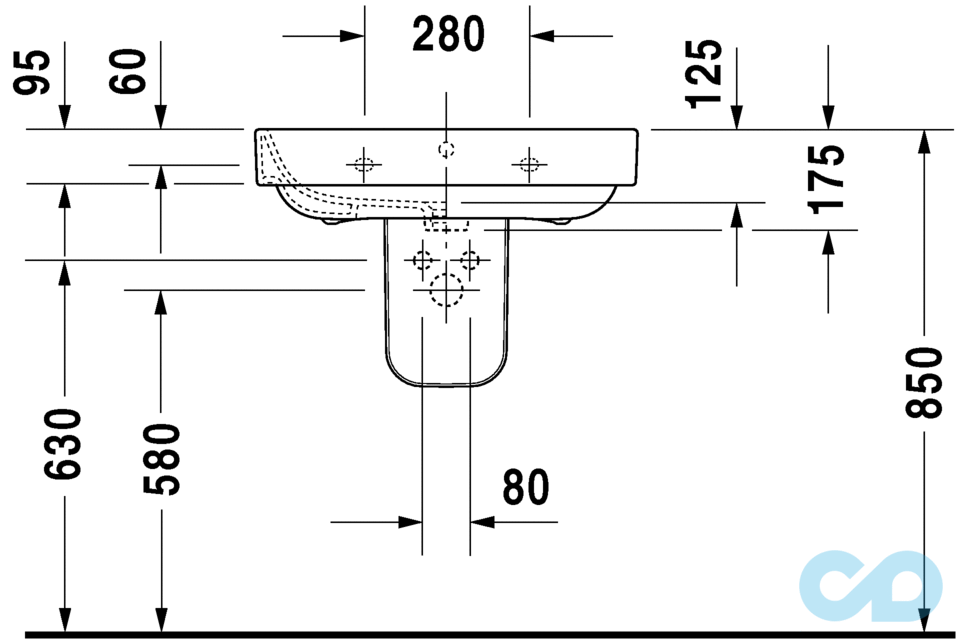 раковина duravit happy d.2 2316650000 розмір