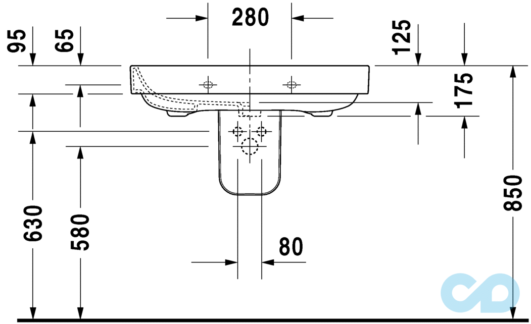 раковина duravit happy d.2 2316800000 размер