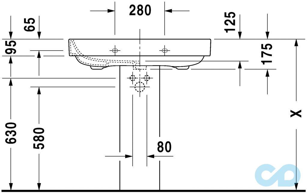 раковина duravit happy d.2 2316800000 розміри