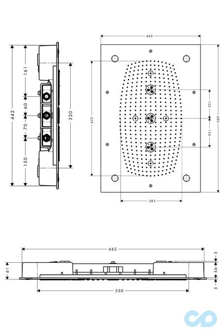 креслення Верхній душ Hansgrohe Raindance Rainmaker 28418000
