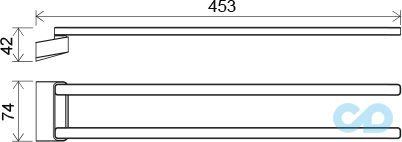 креслення Тримач для рушників Ravak 10 ° TD 340