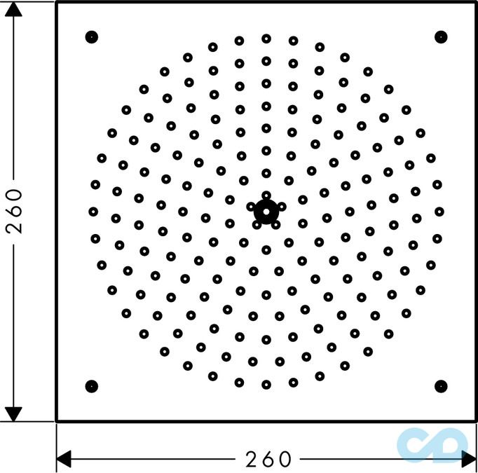 креслення Верхній душ Hansgrohe Raindance 26472000