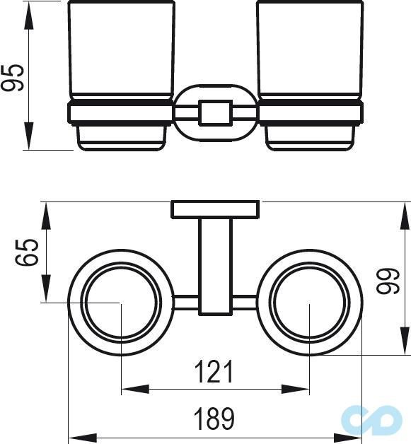 креслення Тримач з двома склянками Ravak Chrome CR 220.00