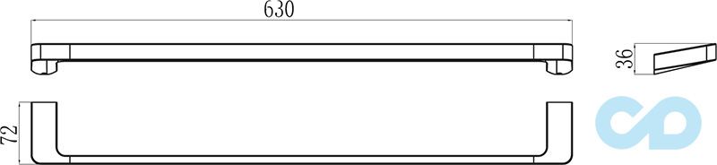 креслення Тримач для рушників Ravak 10 ° TD 310