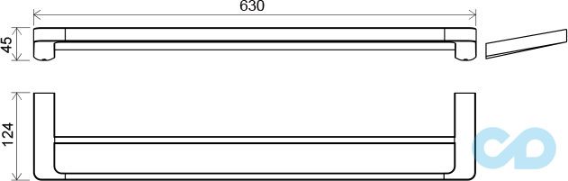 креслення Подвійний тримач для рушників Ravak 10 ° TD 320
